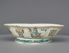 Usado, Tigela oval chinesa pintada à mão porcelana famílias rosa antiga 1890–1900’s comprar usado  Enviando para Brazil