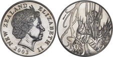New Zealand: 50 Cents copper-nickel 2003 (Lord of the Rings, Sauron) - UNC comprar usado  Enviando para Brazil
