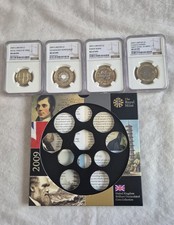Conjunto de moedas de Kew Garden com classificação 2009.  4 moedas classificadas até MS69 Bu comprar usado  Enviando para Brazil