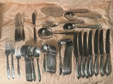 Talheres de aço inoxidável vintage 18/8 sem marca 61 peças fabricante desconhecido LEIA comprar usado  Enviando para Brazil