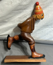 Antiga escultura de estatueta esculpida à mão ROMER ITÁLIA skatista homem patinação gelo MADEIRA 10" comprar usado  Enviando para Brazil