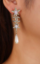 Chanel earrings logo usato  Pontinia