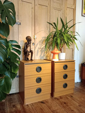Pair retro bedside for sale  BECKENHAM