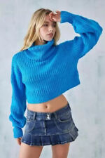 Usado, URBAN OUTFITTERS Crop Jumper Capuz Malha Azul Gola Redonda Grande 💖 NOVO comprar usado  Enviando para Brazil