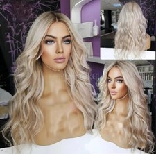 Peruca feminina Ombre cinza loira 13x4 frente de renda cabelo humano natural, usado comprar usado  Enviando para Brazil