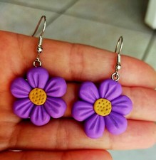 Orecchini fiori viola usato  Villachiara