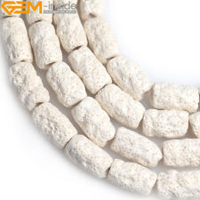 Coluna de tubo natural branco preto pedra de lava pedra contas soltas fabricação de joias 15" comprar usado  Enviando para Brazil