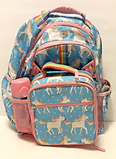 Conjunto Mochila Garrafa Lancheira Pottery Barn Kids Mackenzie AQUA UNICORN PARADE comprar usado  Enviando para Brazil
