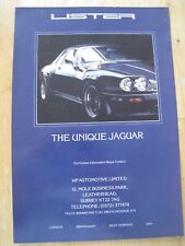 Lister unique jaguar for sale  BRISTOL