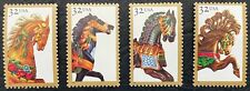 Usado, 1995 Scott #2976 - 2979, 32¢, CAVALOS CARROSSEL - Estado perfeito, sem marca de charneira - Conjunto de 4 singles  comprar usado  Enviando para Brazil