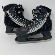 Patins masculinos de hóquei no gelo preto e prata Cougar tamanho 8, usado comprar usado  Enviando para Brazil
