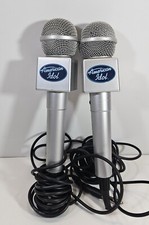 Conjunto de 2 microfones de karaokê American Idol com cabos prata testado FUNCIONANDO comprar usado  Enviando para Brazil
