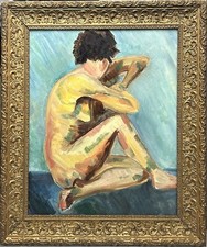 Female Portrait Nude Original Antique Oil  painting Hand Made, Framed na sprzedaż  Wysyłka do Poland