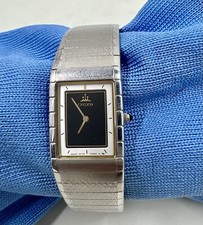 SEIKO CREDOR quartzo 2F70-5510 - Relógio mostrador preto aço inoxidável retangular comprar usado  Enviando para Brazil
