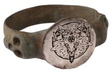 Ring baphomet skull d'occasion  Expédié en Belgium