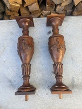 Par de eixos vintage franceses de madeira Newel com acabamento superior comprar usado  Enviando para Brazil