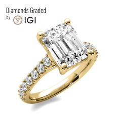 Usado, Anel de noivado de diamante 2 quilates D VVS1 certificado IGI esmeralda cultivado em laboratório ouro amarelo 18K comprar usado  Enviando para Brazil