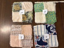 Lote 59 blocos de colcha vintage quatro adesivos 30s 40s 50s tecido misto costurado à mão 9x9" comprar usado  Enviando para Brazil