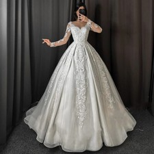Vestidos de noiva clássicos mangas compridas gola V vintage branco marfim vestidos de noiva comprar usado  Enviando para Brazil