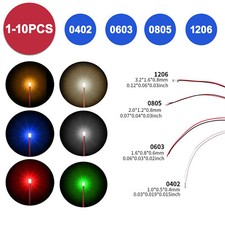 1/5/10X SMD Micro Litz LED pré-soldado com fio 0402, 0603, 0805, 1206 SMD com fio, usado comprar usado  Enviando para Brazil