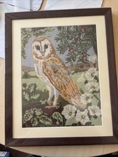 Framed owl tapestry for sale  SWINDON