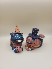 Usado, Decoração de mesa estilo vintage Halloween Ashland Repro resina gato preto em abóboras comprar usado Usado, Decoração de mesa estilo vintage Halloween Ashland Repro resina gato preto em abóboras comprar usado  Enviando para Brazil