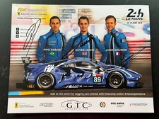 Cartão de equipe assinado Le Mans 24hr2019 Risi Competizione Ferrari Derani Jarvis Gounon comprar usado  Enviando para Brazil