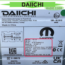 Código de rádio DAIICHI para PEUGEOT BOXER LANCIA YPSILON FIAT FIORINO QUBO PUNTO comprar usado  Enviando para Brazil