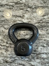 Kettlebell de ferro fundido 5 lb, exercício fitness treinamento de força, único, preto comprar usado  Enviando para Brazil