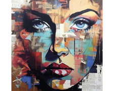 Glasbild colorful woman gebraucht kaufen  Deutschland