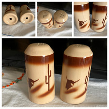 ANTIGO WESTERN SKULL & CACTUS SAL & PIMENTA SHAKERS UTENSÍLIOS DE RESTAURANTE 5" ~NÃO MARCADO comprar usado  Enviando para Brazil
