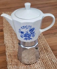 Rara y Bonita Cafetera NOS Italian Express 24oz Aluminio/Porcelana con Papel segunda mano  Embacar hacia Mexico