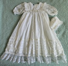 Beth white christening for sale  Shipping to Ireland