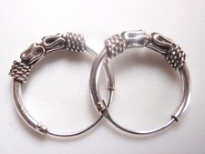 Brincos Bali Hoop 925 Prata Esterlina com 4 Detalhes Decorativos 15 mm de diâmetro comprar usado  Enviando para Brazil