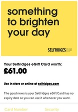 Selfridges voucher coupon for sale  FOLKESTONE