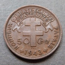 Centimes 1943 afrique d'occasion  Chevannes
