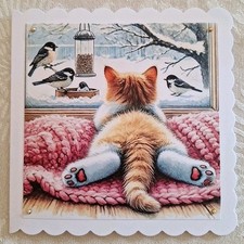 Weihnachtskarte katze fenster gebraucht kaufen  Delmenhorst