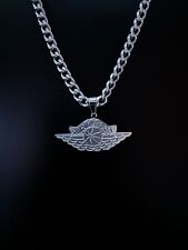 Używany, Naszyjnik Air Jordan - Jumpman - 5mm kubański - srebrny łańcuszek 22" - koszykówka NBA na sprzedaż  Wysyłka do Poland
