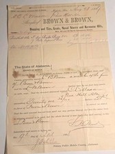 1897 Mobile Alabama, Brown & Brown Dealers in Grain, Naval Stores Bill of Sale comprar usado  Enviando para Brazil