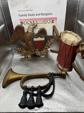 Tambor e espada vintage Sexton EUA decoração de parede com trombeta de águia colonial comprar usado  Enviando para Brazil