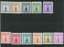 Usado, CONJUNTO OFICIAL FRANQUIA 3º REICH 1942 ALEMANHA SCOTT S12-S22 PERFEITO, SEM MARCA DE CHARNEIRA comprar usado  Enviando para Brazil