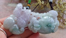 Pingente sapo sapo jadeíta natural lavanda Birmânia certificado 招财蟾 614660 comprar usado  Enviando para Brazil