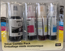 Epson - Pacote com 4 frascos de recarga de tinta - Para Epson Ecotank - 502 (BK,Y,M,C) - Não lacrado comprar usado  Enviando para Brazil
