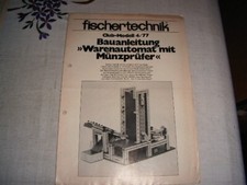 Usado, Fischertechnik Bauanleitungen  Clubmodell 4/77,  Warenautomat mit Münzp, comprar usado  Enviando para Brazil