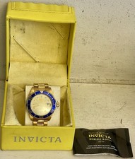 Usado, Invicta 14124 Pro Diver quartzo para 660 pés moldura azul banhada a ouro 18k profissional comprar usado  Enviando para Brazil