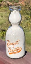 GARRAFA DE VIDRO DE LEITE VINTAGE BASSETT & PRENTICE LAY 1 QUARTO GREENFIELD MA WHIP IT comprar usado  Enviando para Brazil
