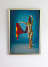 Pintura a óleo emoldurada original feminina menina nua arte mulher dança loira dançarina, usado comprar usado  Enviando para Brazil