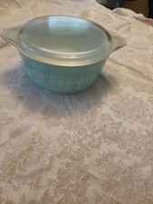 Usado, Caçarola vintage Pyrex Amish estampa de manteiga turquesa #473 1 QT com tampa transparente #470-C comprar usado  Enviando para Brazil