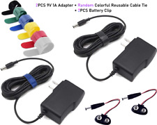 2 PACOTES 9V 1A adaptador de fonte de alimentação carregador transformador AC DC/W clipe de bateria, usado comprar usado  Enviando para Brazil