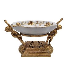 Suporte de saboneteira vintage estilo querubim porcelana Hollywood Regency 7" comprar usado  Enviando para Brazil